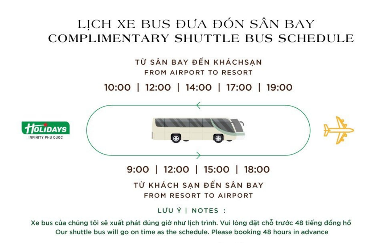 lich xe bus san bay vinholidays phu quoc